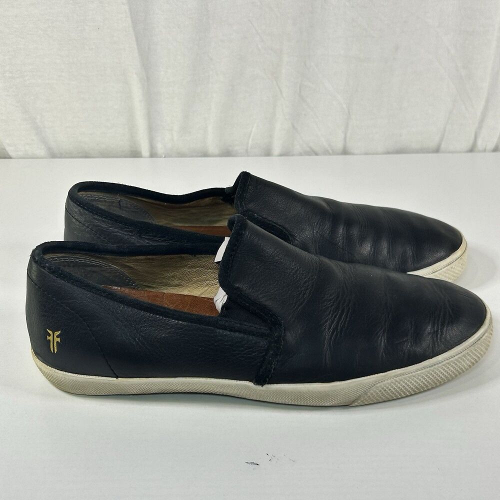 Frye Chambers Gore Men's 10 Slip on Shoes Black Soft Pebbled Full Grain